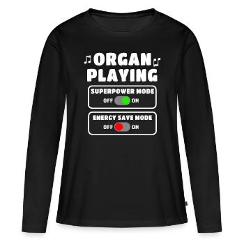 Organiste Orgue organiste - T-shirt manches longues Premium bio Femme - noir - Devant - Julia (174cm)
