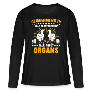 Organiste Orgue organiste - T-shirt manches longues Premium bio Femme - noir - Devant - Julia (174cm)