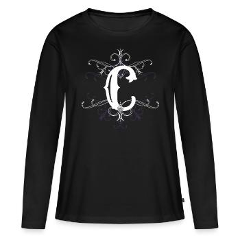 Point C, point c) - T-shirt manches longues Premium bio Femme - noir - Devant - Julia (174cm)