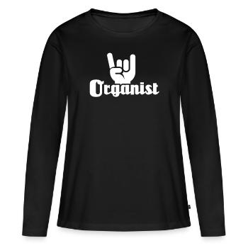 Organiste Orgue - T-shirt manches longues Premium bio Femme - noir - Devant - Julia (174cm)