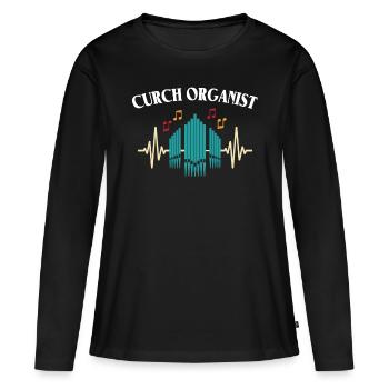 Orgues Organistes - T-shirt manches longues Premium bio Femme - noir - Devant - Julia (174cm)
