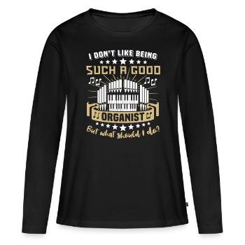 Organiste Orgue organiste - T-shirt manches longues Premium bio Femme - noir - Devant - Julia (174cm)