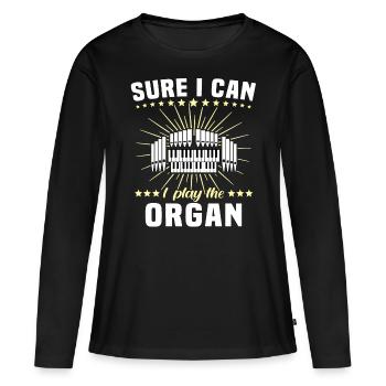 Orgue organiste Orgue d’église Orgue d’église - T-shirt manches longues Premium bio Femme - noir - Devant - Julia (174cm)