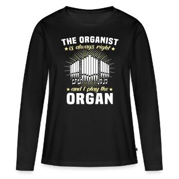 Orgue organiste Orgue d’église Orgue d’église - T-shirt manches longues Premium bio Femme - noir - Devant - Julia (174cm)