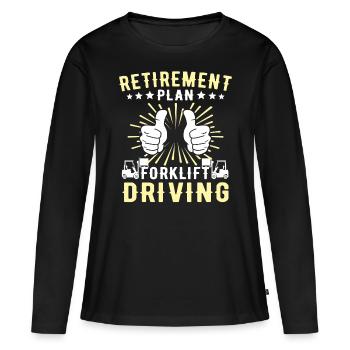 Conducteur de chariot élévateur Chariot élévateur - T-shirt manches longues Premium bio Femme - noir - Devant - Julia (174cm)