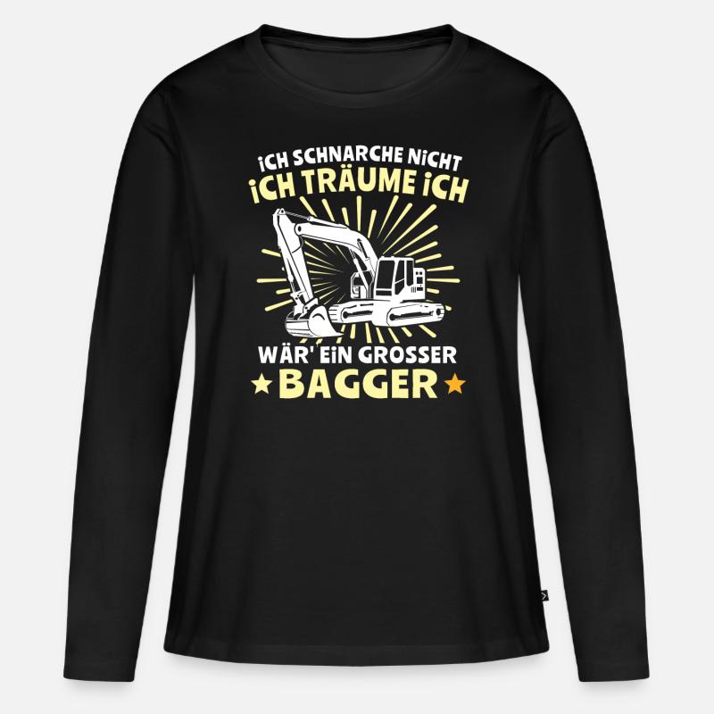 Baggerfuehrer Baggerfahrer - Frauen Premium Bio Langarmshirt - Schwarz