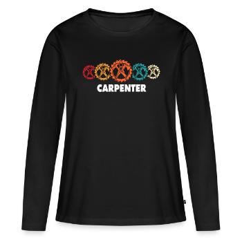 Charpentier, charpentier, charpentier, - T-shirt manches longues Premium bio Femme - noir - Devant - Julia (174cm)