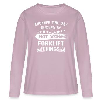 Staplerfahrer Stapler - Frauen Premium Bio Langarmshirt - Altrosa - Vorne - Julia (174cm)