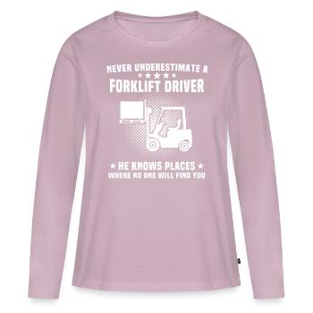Stapler Staplerfahrer - Frauen Premium Bio Langarmshirt - Altrosa - Vorne - Julia (174cm)