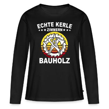 Charpentier, charpentier, charpentier, - T-shirt manches longues Premium bio Femme - noir - Devant - Julia (174cm)