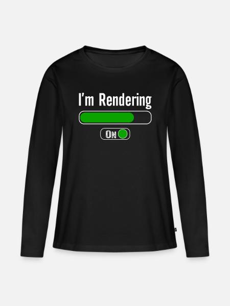 I'm RenderingVideoeditor Bearbeitender Videofilmer - Frauen Premium Bio Langarmshirt - Schwarz