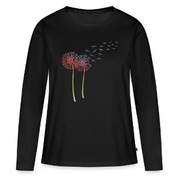 Planeur pissenlit planeur planeur - T-shirt manches longues Premium bio Femme - noir - Devant - Julia (174cm)