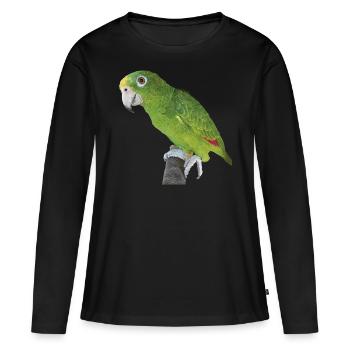 The Amazonian royal parrot - Women's Premium Organic Long Sleeve Shirt - black - Front - Julia (174cm)