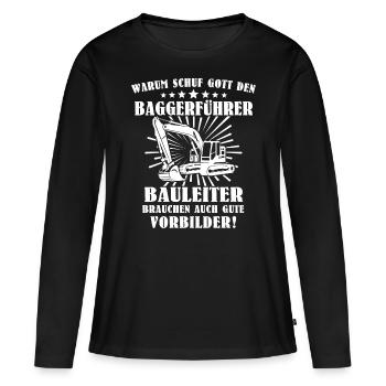 Baggerführer Bagger Baggerfahrer - Frauen Premium Bio Langarmshirt - Schwarz - Vorne - Julia (174cm)