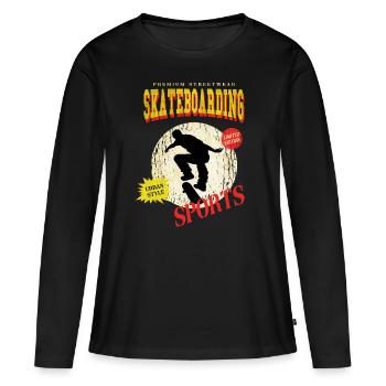 Skateboarding Skate Skater Skateboard Sk8 Vintage - Women's Premium Organic Long Sleeve Shirt - black - Front - Julia (174cm)