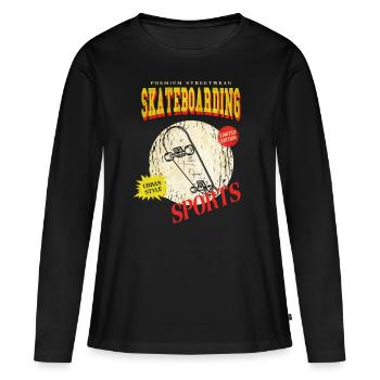 Skateboarding Skate Skater Skateboard Sk8 Vintage - Women's Premium Organic Long Sleeve Shirt - black - Front - Julia (174cm)
