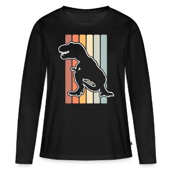 T Rex - T-shirt manches longues Premium bio Femme - noir - Devant - Julia (174cm)