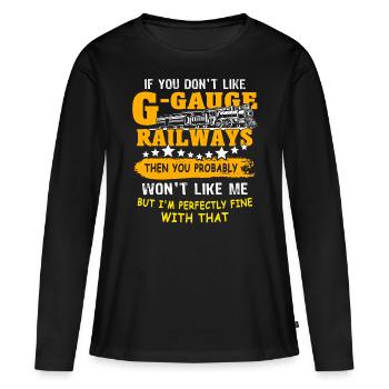 Garden railway gauge G - Women's Premium Organic Long Sleeve Shirt - black - Front - Julia (174cm)