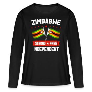 Zimbabwe - T-shirt manches longues Premium bio Femme - noir - Devant - Julia (174cm)