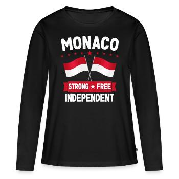 Monaco - T-shirt manches longues Premium bio Femme - noir - Devant - Julia (174cm)