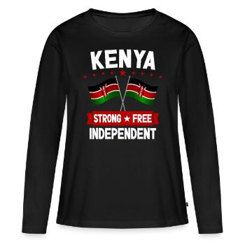 Kenya - T-shirt manches longues Premium bio Femme - noir - Devant - Julia (174cm)