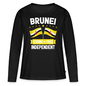 Brunei - T-shirt manches longues Premium bio Femme - noir - Devant - Julia (174cm)