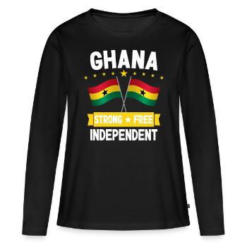 Ghana - T-shirt manches longues Premium bio Femme - noir - Devant - Julia (174cm)