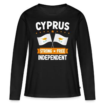 Zypern - Frauen Premium Bio Langarmshirt - Schwarz - Vorne - Julia (174cm)