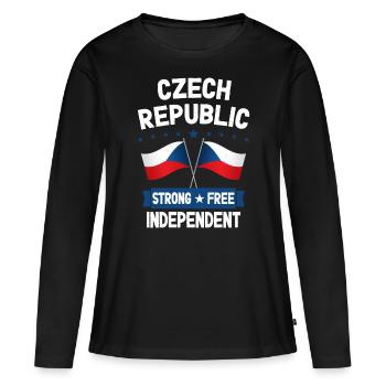 République tchèque - T-shirt manches longues Premium bio Femme - noir - Devant - Julia (174cm)