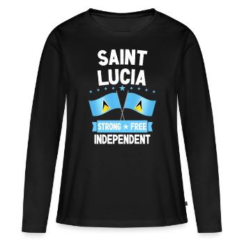 Sainte-Lucie - T-shirt manches longues Premium bio Femme - noir - Devant - Julia (174cm)