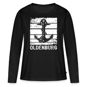 Dictons d’Oldenburg Oldenburger - T-shirt manches longues Premium bio Femme - noir - Devant - Julia (174cm)