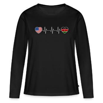 Kenya - T-shirt manches longues Premium bio Femme - noir - Devant - Julia (174cm)