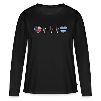 Botswana - T-shirt manches longues Premium bio Femme - noir - Devant - Julia (174cm)