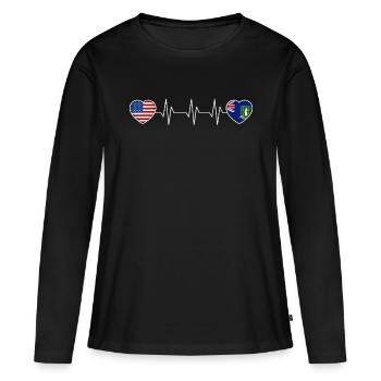 Britische Jungferninseln - Frauen Premium Bio Langarmshirt - Schwarz - Vorne - Julia (174cm)