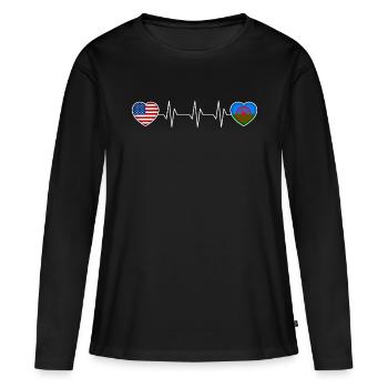 Roma - Women's Premium Organic Long Sleeve Shirt - black - Front - Julia (174cm)