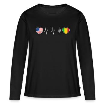 Mali - T-shirt manches longues Premium bio Femme - noir - Devant - Julia (174cm)