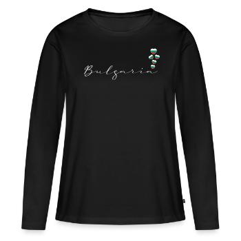 Bulgarie - T-shirt manches longues Premium bio Femme - noir - Devant - Julia (174cm)