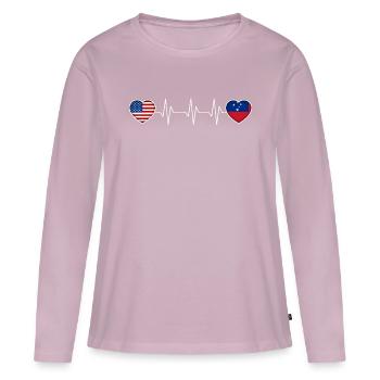 Samoa - Frauen Premium Bio Langarmshirt - Altrosa - Vorne - Julia (174cm)