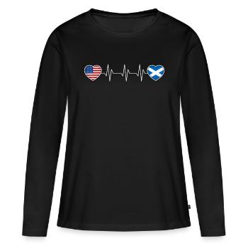 Schottland - Frauen Premium Bio Langarmshirt - Schwarz - Vorne - Julia (174cm)