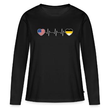 Empire russe - T-shirt manches longues Premium bio Femme - noir - Devant - Julia (174cm)