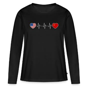 Union soviétique - T-shirt manches longues Premium bio Femme - noir - Devant - Julia (174cm)