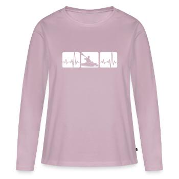 Kayaking ECG - Women's Premium Organic Long Sleeve Shirt - dusky pink - Front - Julia (174cm)