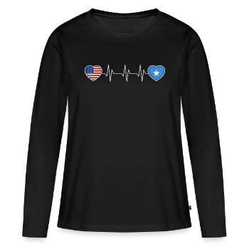 Somalie - T-shirt manches longues Premium bio Femme - noir - Devant - Julia (174cm)