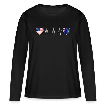 Géorgie du Sud et les îles Sandwich du Sud - T-shirt manches longues Premium bio Femme - noir - Devant - Julia (174cm)