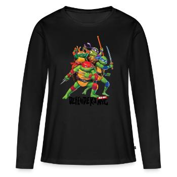 TMNT Mutant Mayhem Tous Turtles - T-shirt manches longues Premium bio Femme - noir - Devant - Julia (174cm)
