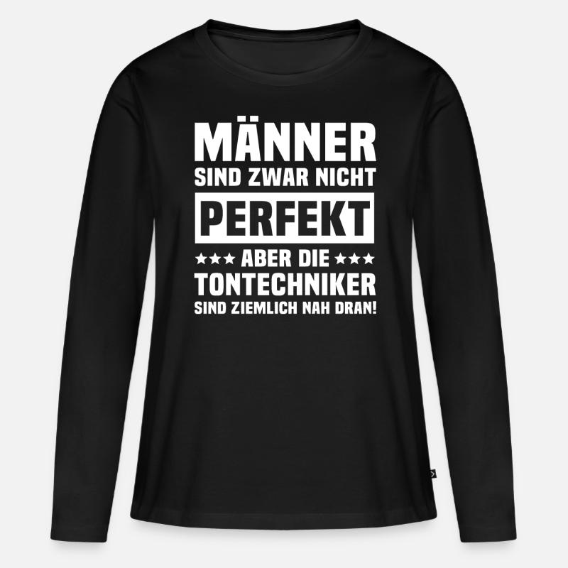 Tontechniker - Frauen Premium Bio Langarmshirt - Schwarz