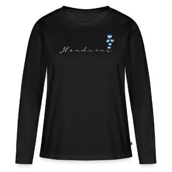 Honduras - Frauen Premium Bio Langarmshirt - Schwarz - Vorne - Julia (174cm)