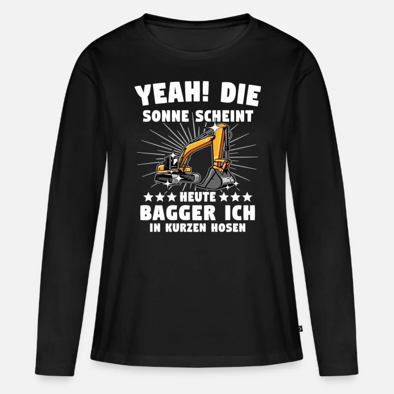 Baggerführer Baggerfahrer - Frauen Premium Bio Langarmshirt - Schwarz