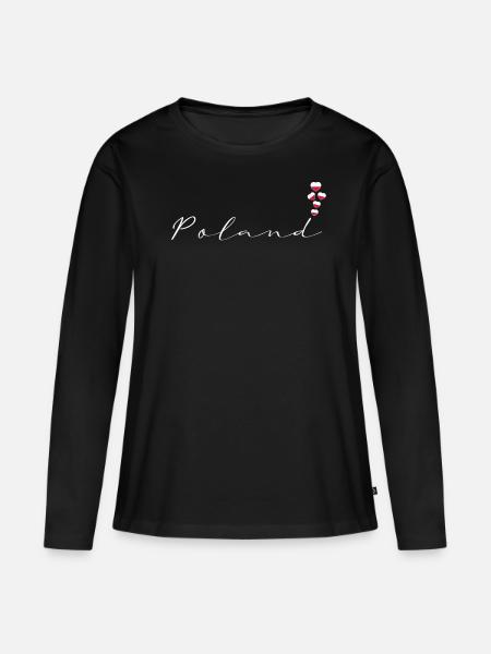 Polen - Frauen Premium Bio Langarmshirt - Schwarz