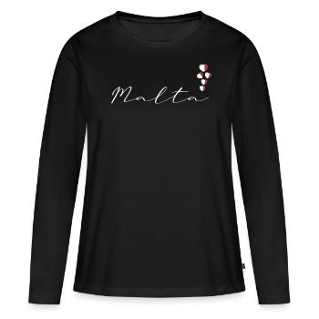 Malte - T-shirt manches longues Premium bio Femme - noir - Devant - Julia (174cm)